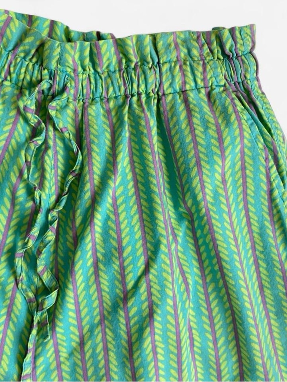 Vintage 90s L.L. Bean green multicolored abstract pull on shorts - Picture 4 of 8